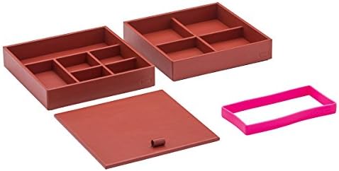 Cubics Taormina Cubi Duo Travel Set 1 6 &amp; 1/4 °Fächrig, Red Leather, Fuchsienfarbenes Silicone Band, 544066