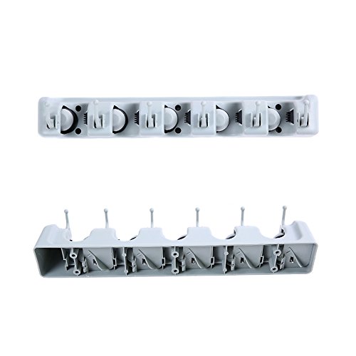 Ohuhu® Mopp und Besen-Halter / Magische Holder, 5 Positionen mit 6 Haken, Kompakt & Clean Design Wand-Organizer, ein Muss für jeden Familien Haben - 4