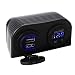 Produktbild Febelle Dual USB Auto Ladegerät Voltmeter Steckdose Zwei Loch Zeltboden für Auto LKW Boot blau