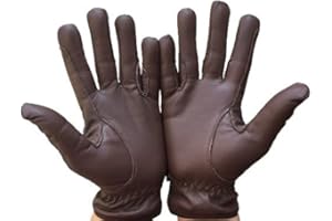 MUSTANG EQ Horse Riding Men's Gloves All Leather 100% Real Leather TAN & Black Premium Quality Gents Equestrian Gloves