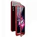 Produktbild Huawei P20 Lite Hülle Magnet 9H Tempered Glass Backcover für Huawei P20 Lite, Coollee Handyhülle Kreativ 360 Grad Magnetic Metall Frame Bumper Eingebaute Magnetische Adsorption Transparent Gehärtetem Glas Back Cover Klapphülle Metallrahmen Magnetverschluss Handytasche Ultra Dünne Slim Phone Case Etui Stoßabsorbierend Shockproof Schutzhülle Huawei P20 Lite (Klar Rot)