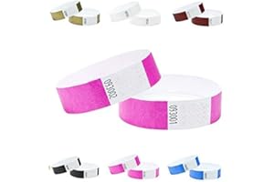 J&R WRISTBANDS Paper Like Wristbands Made from Tyvek. 1000 Pack Neon Pink