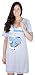 Mija - 2 in1 Maternity & nursing / breastfeeding 100% cotton nightdress 2056 U (XXL / UK16, Turquoise)