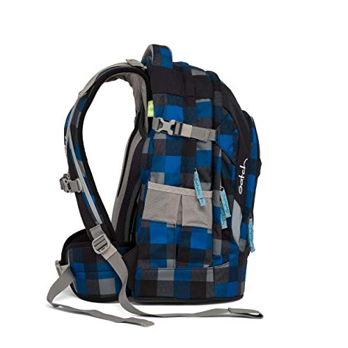 SATCH Airtwist Schulrucksack SAT-SIN-002-911, 45 cm, 30 L, Blue Grey Checks - 7