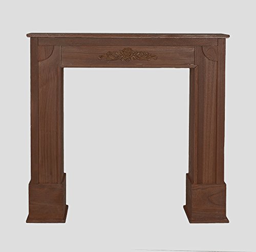 Deko Kamin Attrappe aus Holz Kaminkonsole Kaminumrandung Landhausstil in Braun - 3