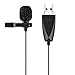 Produktbild USB Mikrofon, Zaffiro Omnidirektionaler Kondensator Lavalier Clip On Mic f¨¹r Computer, Laptop, Podcast, Mac,PS4,Interviews, Netzwerksingen, Skype, MSN, Audio Video Recording