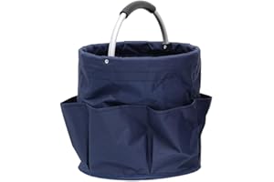 CuiCanfla Cesta de almacenamiento multifuncional de 17 litros, plegable, para limpieza de jardín, para organización de interior y exterior (azul marino)