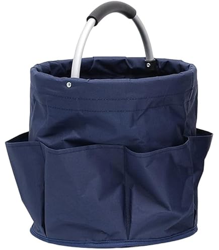 Cesto Porta Pulizie Con 6 Tasche - Tessuto Oxford Impermeabile, Pieghevole, Per Casa E Shopping (Blu) - Foto 2