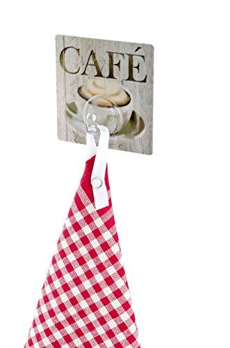 WENKO 4369300100 Static-Loc Wandhaken Uno Café – Befestigen ohne bohren, Kunststoff, Mehrfarbig - 6