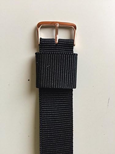 rampollo Straps Nato Leather Strap Strap Strap with Stainless Steel Buckle 20 mm (Blue)