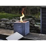 Beske-Betonfeuer mit 'Dauerdocht' | Größe 17x17x17 | Wiederbefüllbare Gartenfackel in zeitlosem, puristischem Design | 'Unendliche' Brenndauer durch umweltfreundliches Recycling von Kerzenwachs