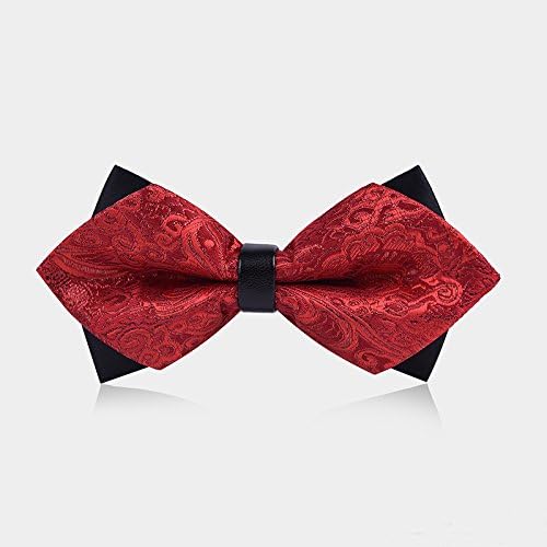 Men's bow tie, best man, bridegroom's bow tie, black red, wedding, wedding bow tie,N