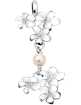 Nenalina Blumen Anhänger für Damen Kette oder Halskette mit Perle in 925 Sterling Silber 262308-042