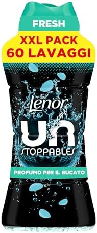 Lenor Profumatore Bucato Perle Profumate Lavatrice, MAXI FORMATO Unstoppables Fresh, XXL PACK 735g, Il Profumo Per Il Bucato Che Diffonde Un Fresco Profumo Che Dura a Lungo