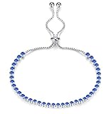 Adisaer Armkette Silber Mit Gravur Damen Armreifen Edelstahl Rund Cut Ankerkette Damen Blau 16Cm