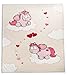 Produktbild Nici 41787 Theodor in Love Fleecedecke mit Einhorn Merry Heart, 125 x 160 cm