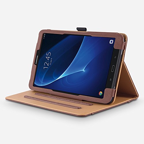 Galaxy Tab A 10.1 Hülle, E-Tree Smart Hülle Schutzhülle Tasche Folio PU-lederne Cover für Samsung Galaxy Tab A 10.1″ (SM-T580 / T585) Tablet – Braun - 6