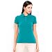 Polo Nation Women Turquoise Solid 100% Cotton Polo T-Shirt RS.349.00
