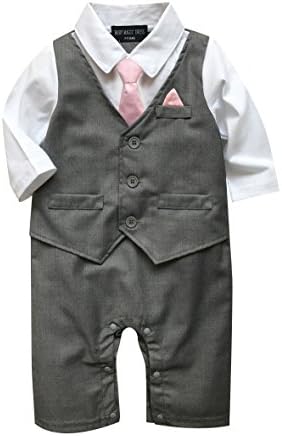 Baby Boy Wedding Tuxedo Waistcoat all in 1pc Design Outfit Suit