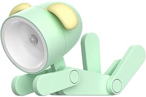CalmGeek Mini Night Light Dog Deer Dinosaur, Cartoon DIY Cute Night Lamp, Portable LED Desk Lamp with Adjustable Phone Holder for Kids Students Bedroom Nursery (Green Puppy)