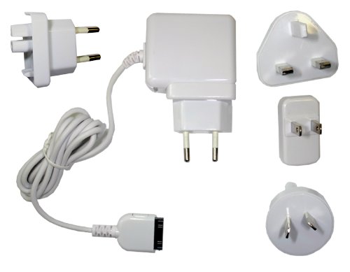 Weißer Steckdosen Adapter iPad: Internationaler Reiselader für Apple iPad 2G & 1G Tablet PC mit Wechsel – Adapter für Amerika USA England UK Europa Australien 100 – 240Volt- weiss - 4