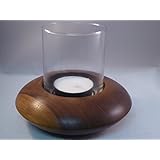 Windlicht Teelicht Kerzenhalter aus Nussbaum mit Teelicht Geschenkidee