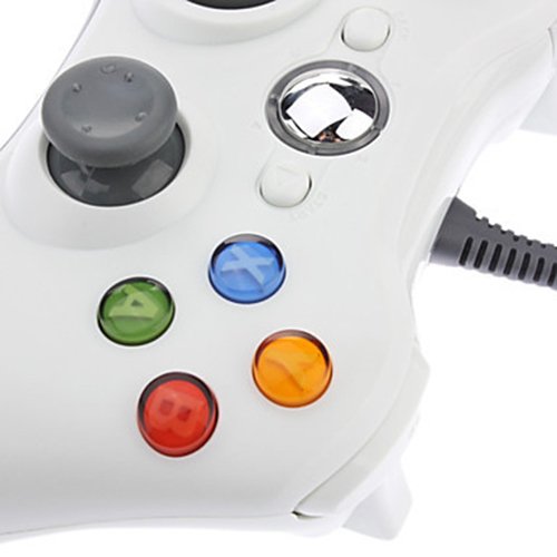 OSTENT Wired USB Controlador Gamepad Joystick Joypad Compatible para Microsoft Xbox 360 Consola Windows PC Ordenador Port  til Computadora Videojuegos Color Blanco