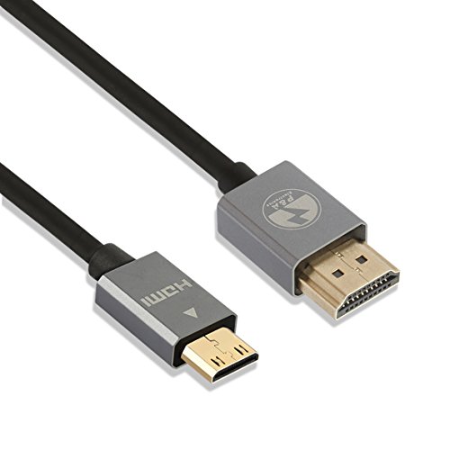 P&A Mini-HDMI Stecker (Typ C) zu HDMI Stecker (Typ A) Kabel 1m – Schwarz - 3