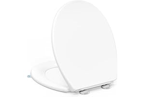 YEAUPE PRO Toilet Seat Soft Close - O Shape White Toulet Seats with Lid Lifter,Quick Release for Easy Cleaning,Heavy Duty,Loo Toilet Seat with Adjustable Hinges,Universal Bathroom Bowl,44.6 * 37.2CM