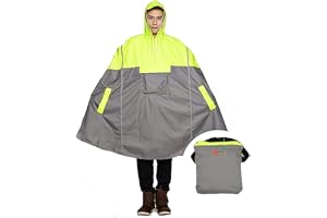 SudaTek Lätt regnponcho med huva med reflekterande ränder