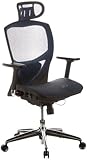 hjh OFFICE 657000 chaise de bureau VENUS ONE tissu maille noir fauteuil de direction haut de gamme