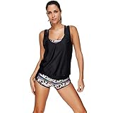 Moserian Damen Sexy Sport Bikini Monokini Badeanzug Bademode Badebekleidung Rückenfrei