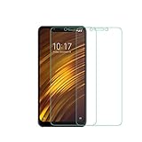 QULLOO Xiaomi Pocophone F1 Pellicola Vetro Temperato Screen Protector 2 Packs Vetro Temprato Trasparente ad Alta Definizione con Pellicola Anti-graffio per Xiaomi Pocophone F1