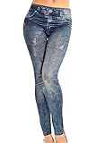 Completos forrados Jeans Mujer ven pantalones ajustados leggins Slim Blue One Size