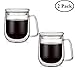 Produktbild doppelwandige Weingläser mit Deckel, starke doppelwandige isolierte Trinkgläser Thermo Espresso Gläser Latte Cappuccino Kaffee Becher Teetasse Borosilikat Trinkgefäße, 300ml / 10,6 Unzen, 2er Set