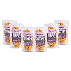 Snackible Nacho Cheese Jowar Puffs (Pack of 6) - 6x35gm | Roasted Jowar | Gluten Free | Rich in Iron