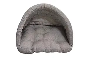 Hiputee Tunnel Shape Grey Jute Cat House (Small, Grey)