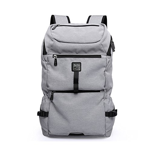 BanGe Leichter Laptop Rucksack 15 6 Zoll Business Outdoor Daypack Reise Rucksack Schulbeutel f  r Herren und Damen  Grau 