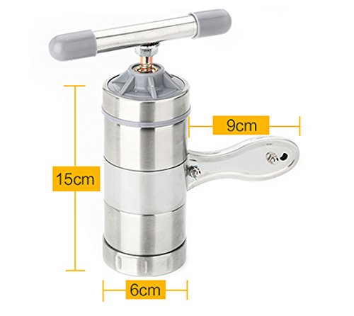 JOYOOO Multi-Funktions Küche Zubehör Edelstahl Pasta Presse Nudelmaschine mit 5 Noodle Mould - 4