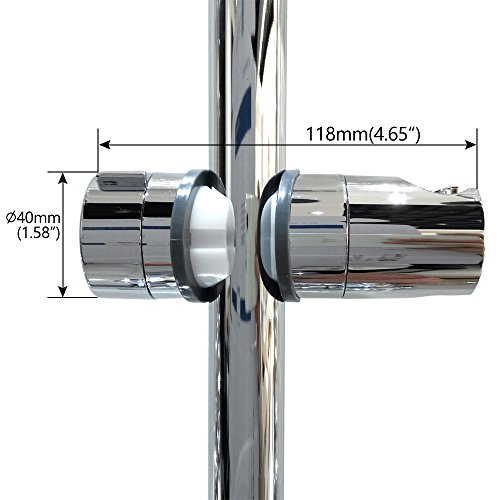 MINGOR Universal 21-25mm O.D. Verstellbare Handbrause Schienenkopf -Halterung Halter für Slide Bar Slider Clamp Badezimmer Ersatz, ABS verchromt - 7