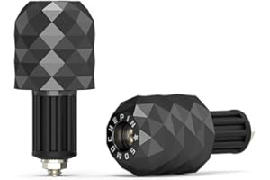 Huamengyuan 2 PièCes Embouts De Guidon De Moto,Bouchon De Guidon De Moto en Alliage D'Aluminium PoignéEs De Guidon De Moto Bouchons Universels pour Course, VTT, Tout-Terrain, Noir