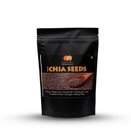 Queen Quinoa Black Raw Chia Seeds|High Fibre Immunity Booster Sabja Seed|Rich in Omega 3 Zinc Fiber Calcium|Gut Health Improving Diet Weight Management Healthy Snacks- 250gm