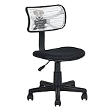 FURNITURE-R France Maison dans Une boîte Chaise de Bureau Noir réglable pivotant en Maille Fauteuil Drom pièce Chair-Dog