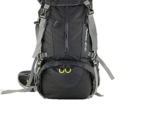 50L + 5L / 70L Mountaineering Backpack Outdoor Lightweight Bicycle Backpack Climbing Hiking Backpack Travel Sports Daypack Camping Trekking Backpack with Rain Cover Waterproof (Black, 50L)