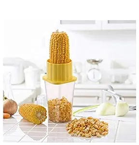 VALAMJI Plastic Sweet Corn Makkai Seeds Remover Handy Chopper Peeler Extractor with Container for Home Kitchen Restaurant