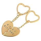 Segolike 2 Pieces/ Set Charms Best Bitches Keychain Best Friend KeyRing BFF Split Heart Key Ring Best Friend Forever Love Jewelry - best bitches