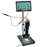 100 x zoon lente BNC AV TV Digital Microscopio Industrial cámara de objetivo con montura C & 7 'AV Monitor LCD y LED luz y soporte de mesa