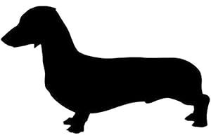 HANDMADE BY STUKK Stukk Stickers Calcomanía de vinilo para parachoques de raza de perro salchicha, 13,6 cm x 8,4 cm, color negro