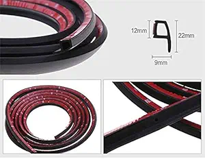 Automaze Car Window, Door Rubber Beading Seals for Dust, Water, Sound Protection with Adhesive Tape (P Type 4 Meters)