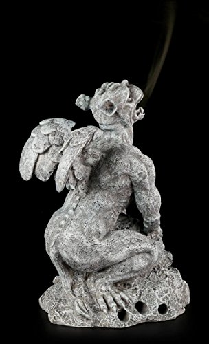 Räucherkegelhalter – Gargoyle-Figur auf Felsen - 4